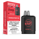 Crave-worthy Famous Fruit KO Level X Boost Pods deliver a knockout fusion of exotic fruits, 20mL juice, and up to 15,000 puffs for ultimate flavour satisfaction.